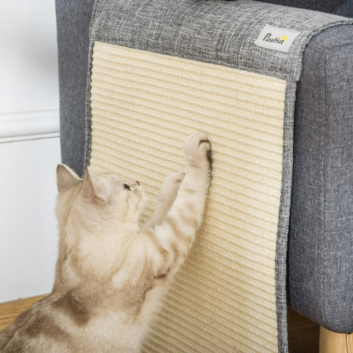 Scratching Mat Set Of 2 Sofa Protection For Cats, Sisal Scratching Mat, Gray, 130X45X0.3Cm, For Armchair & Couch