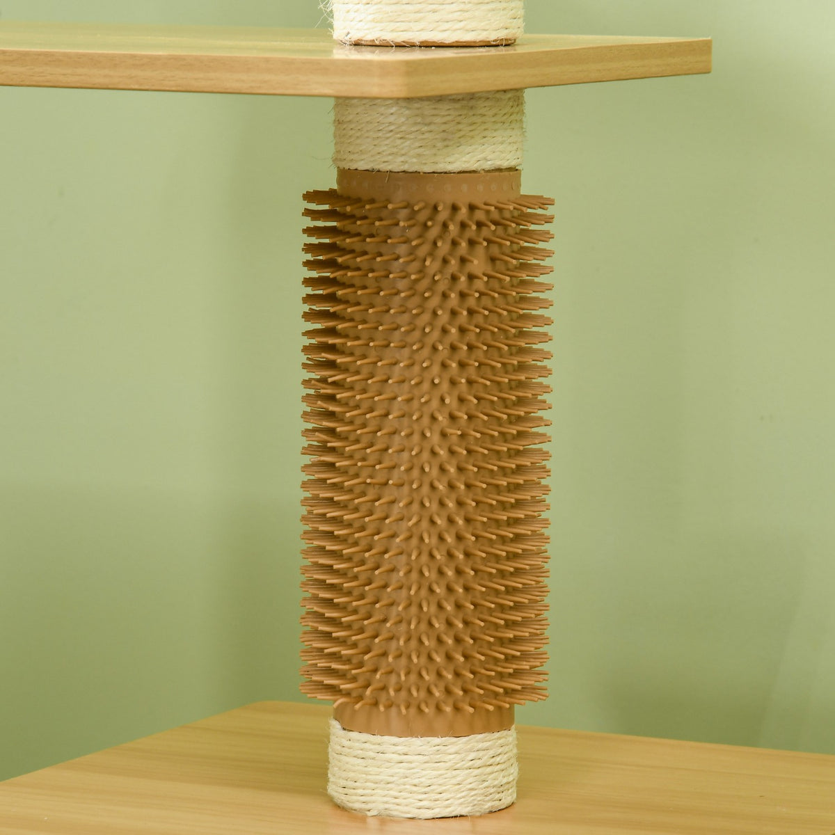 Scratching Post 114Cm Multi-Tier Cat Tree With Cat Cave & Tickle Column, For Cats Up To 5Kg, Oak