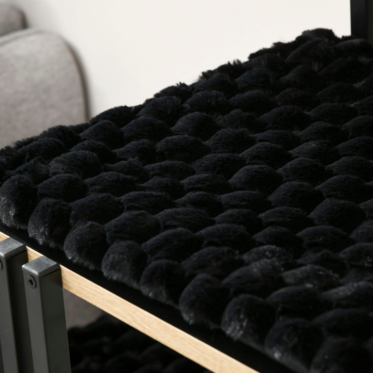 Scratching Post 128Cm High-Quality Cat Tree With Cushion, Scratching Board, 2 Platforms, Cat Furniture Made Of Steel In Black