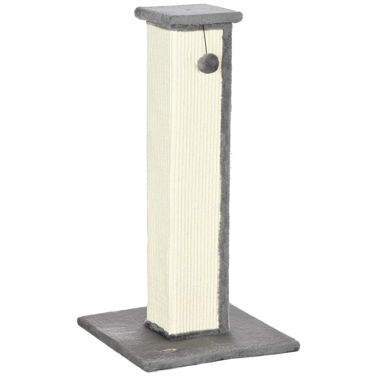 Scratching Post 81Cm High Scratching Post Made Of Sisal With Play Ball, Ideal For Cats Up To 5Kg, Indoor Use, In Gray And Cream
