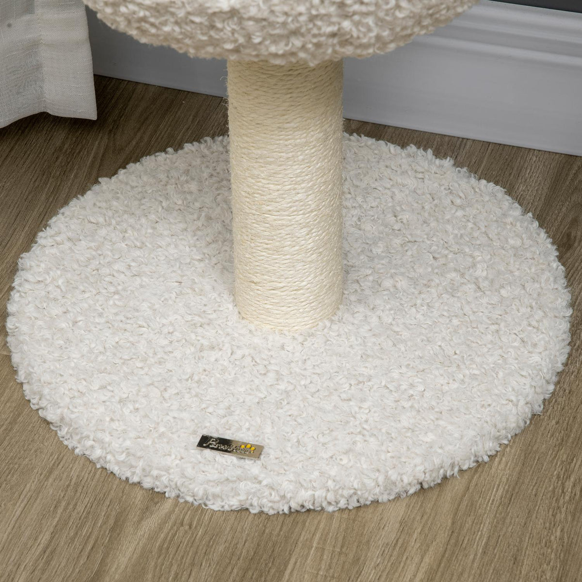 Scratching Post, Cat Tree With Cat Cave, Cat Scratching Post In Goat Design, Climbing Tree With Sisal Rope Posts, Cat Furniture, Cream White, 80Cm