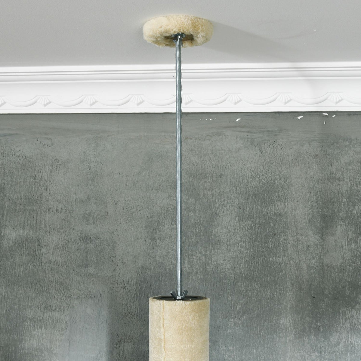 Scratching Post Ceiling High 225-255 Cm With Cat Cave, Play Ball, Hammock, Up To 5 Kg