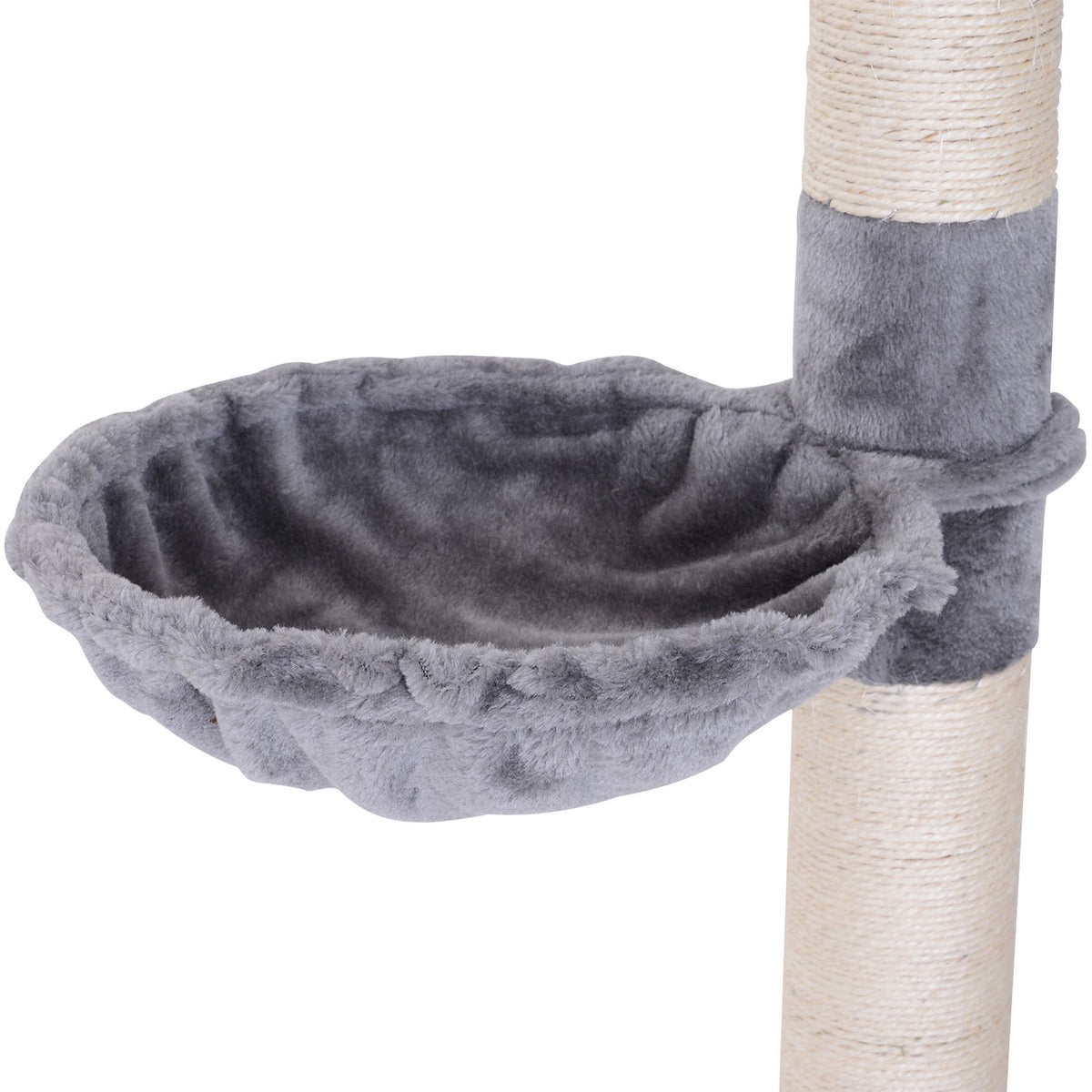 Scratching Post Ceiling High Gray Height-Adjustable Cat Tree With Sisal Columns, For Climbing & Scratching, 40X34X230-260Cm
