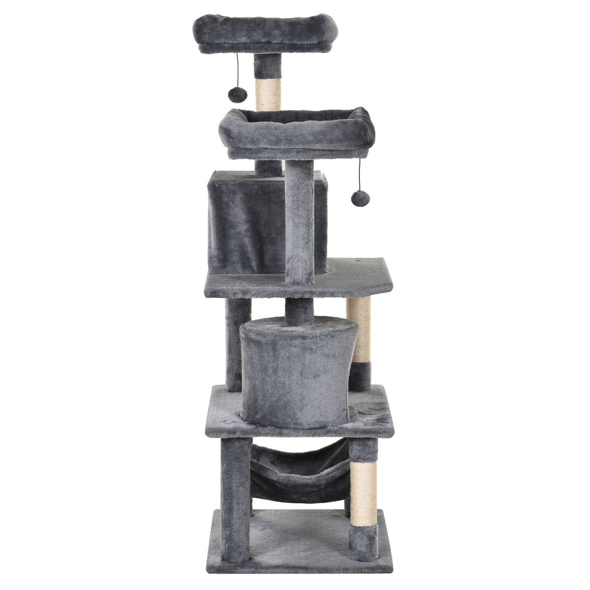 Scratching Post Climbing Tree With Cat Cave, Sisal Posts, 60X50X145Cm