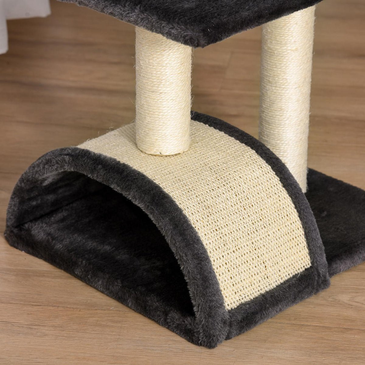 Scratching Post With Scratching Board, Dark Gray, E1 Mdf Sisal Plush, 40X35X72Cm