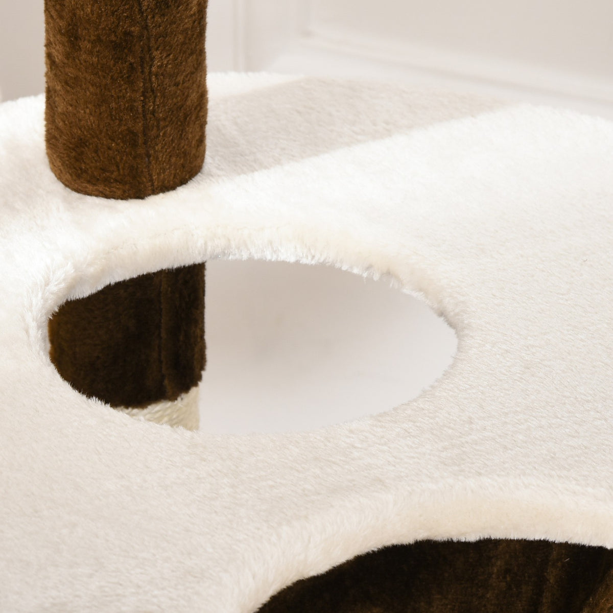 Scratching Post Xxl With Cat Cave & Hammock Multi-Level Cat Tree Multi-Activity Center, Plush, Brown, 213X91X122Cm