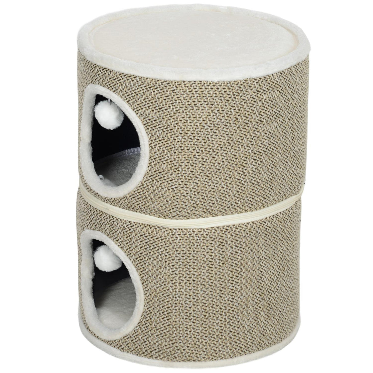 Scratching barrel, 56 cm high cat barrel with cave, scratching post, cat tower made of sisal, for cats up to 5 kg, dark gray