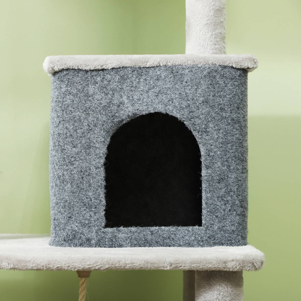 Scratching post 132 cm cat tree with cat cave, play ball, cat scratching post with sisal scratching posts, for cats up to 6 kg, light gray