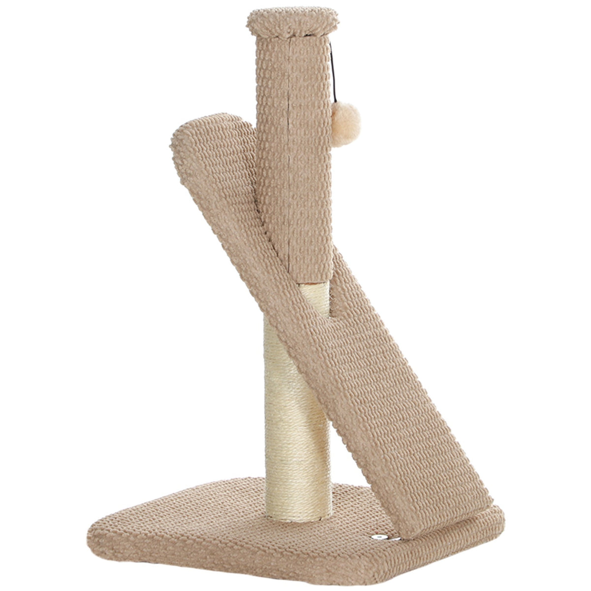 Scratching post, 54cm scratching post, sisal cat scratching post with play ball, scratching post for cats, cat scratching furniture, indoor, cream white
