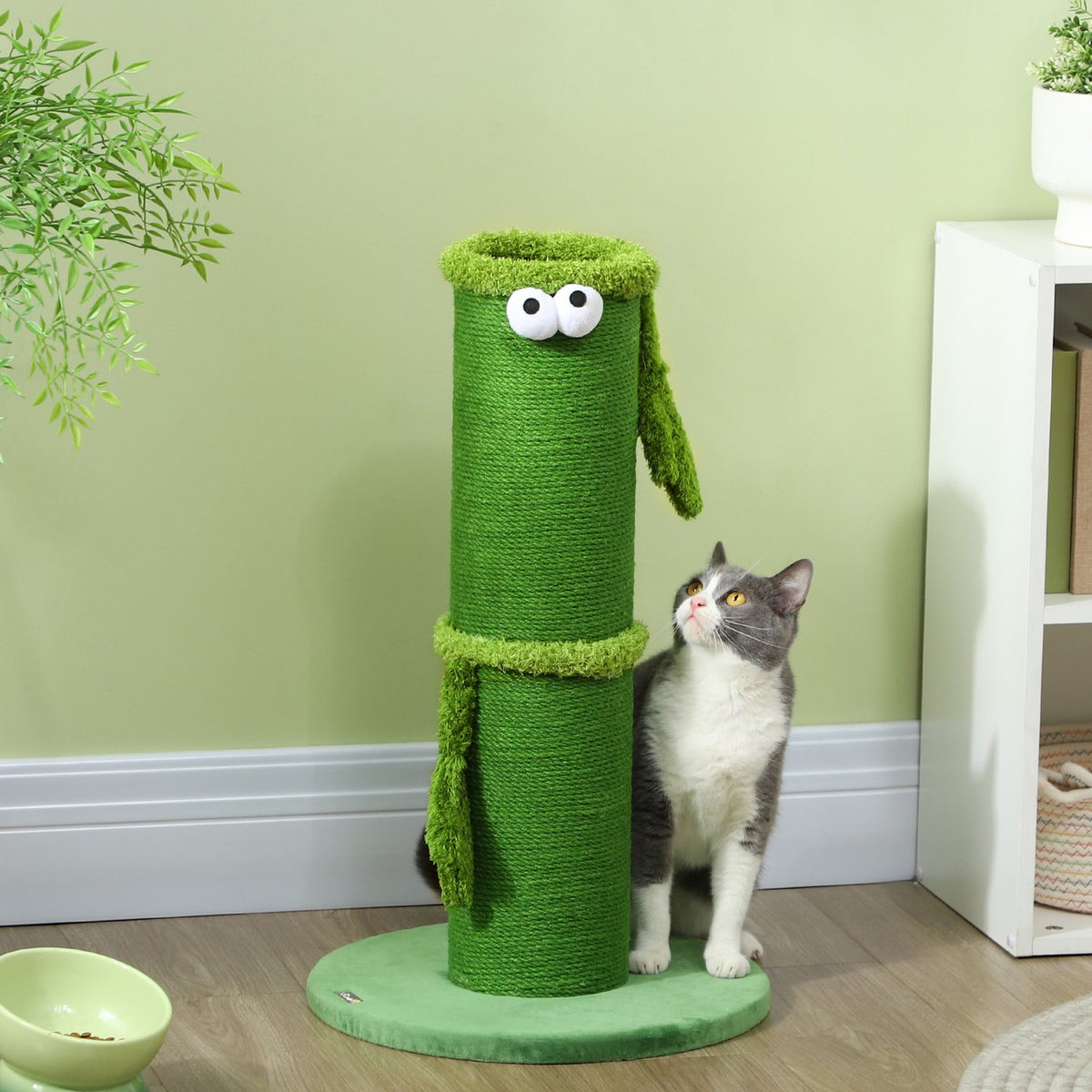 Scratching post, 63cm scratching post, sisal cat scratching post, scratching post for cats, cat scratching furniture, indoor, polyester, green