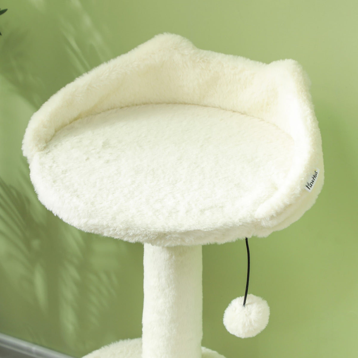 Scratching post 79 cm cat tree with cat cave, bed, play balls, cat scratching post with sisal scratching posts, for cats up to 5 kg, cream white