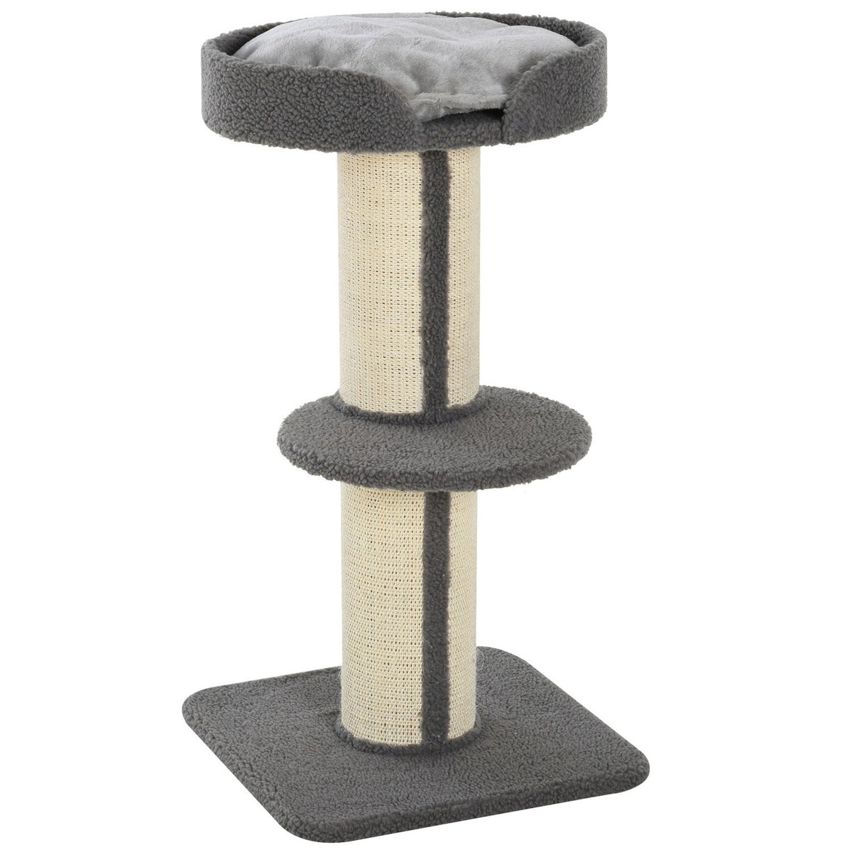 Scratching posts for cats, load capacity 30kg, scratching post with platform, stable, sisal, gray