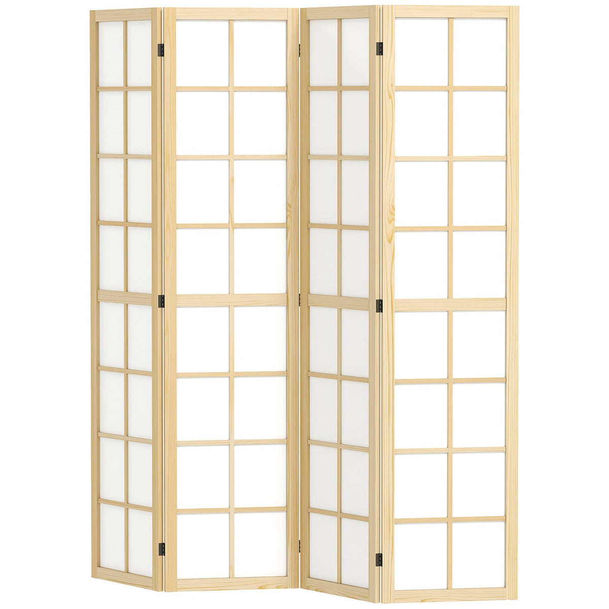 Screen 4-part 160 x 170 cm partition room divider, foldable room divider, privacy screen for living room, natural
