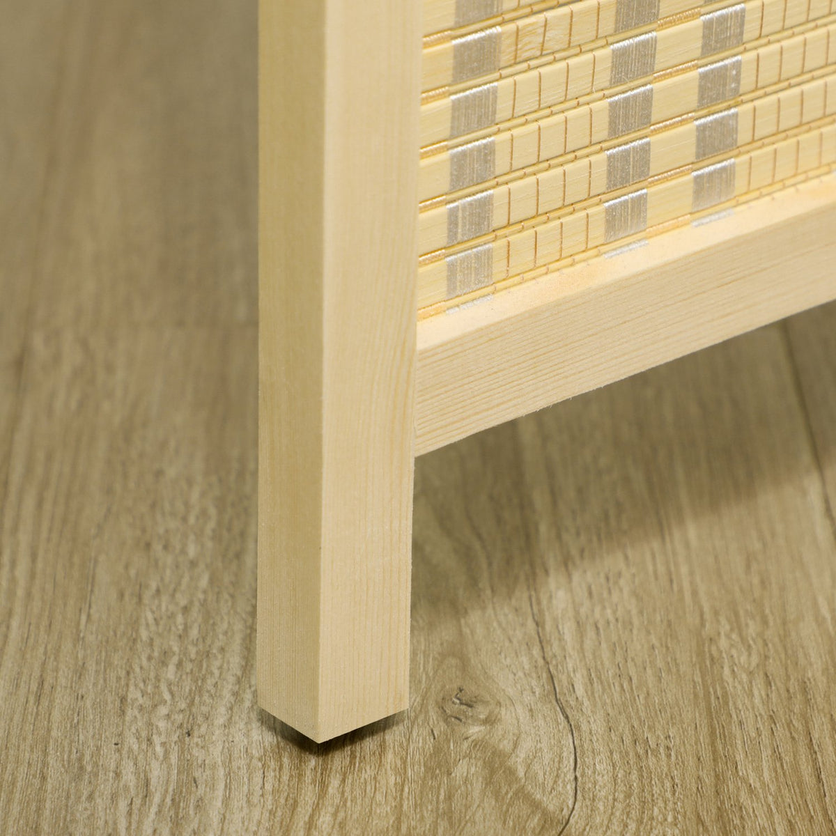 Screen 4-part 180 x 180 cm room divider made of bamboo, foldable privacy screen, room divider for living room, natural