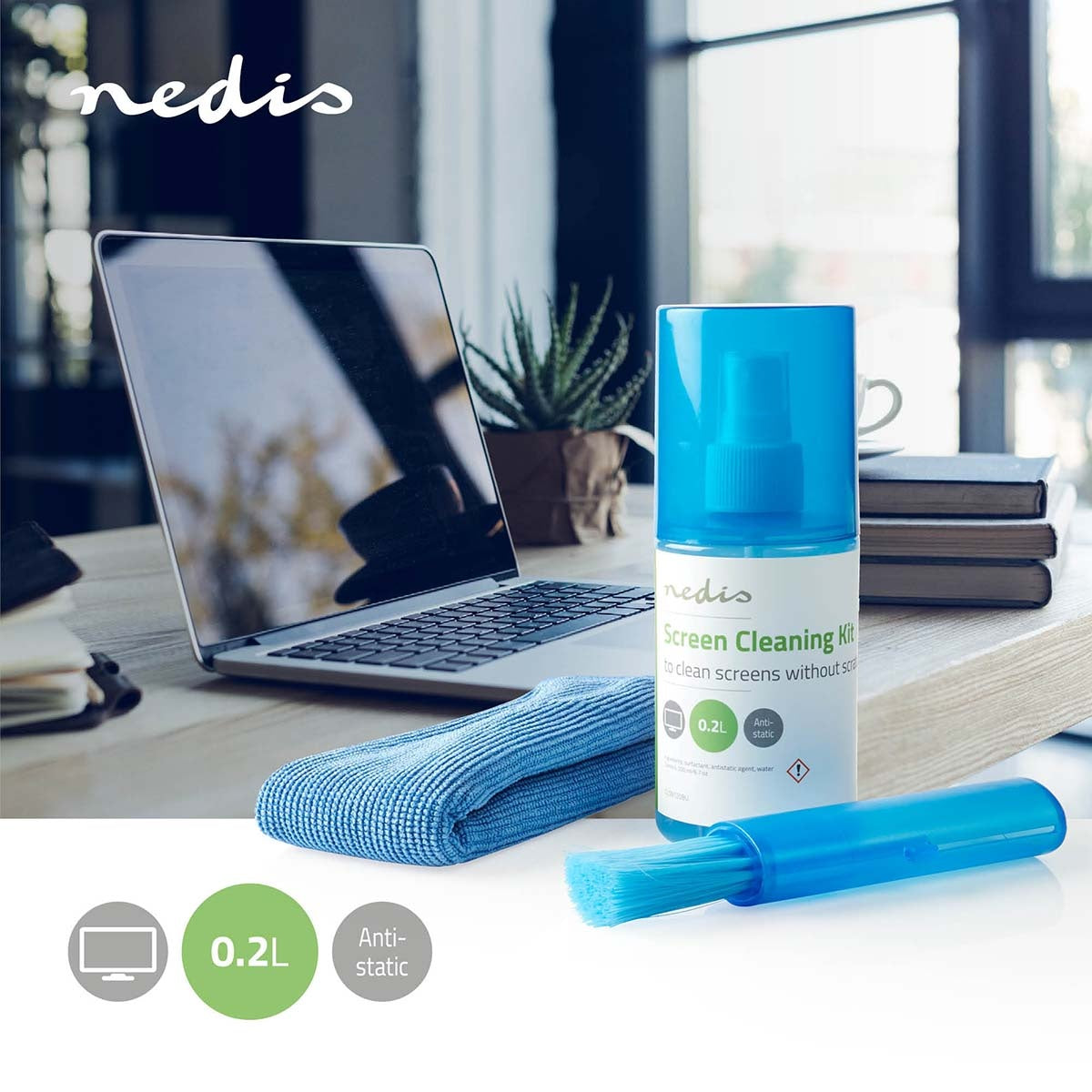 Screen cleaning | Spray | 200 ml | Computer / Reading tablet / Smartphone / TV screen | Dryer included
