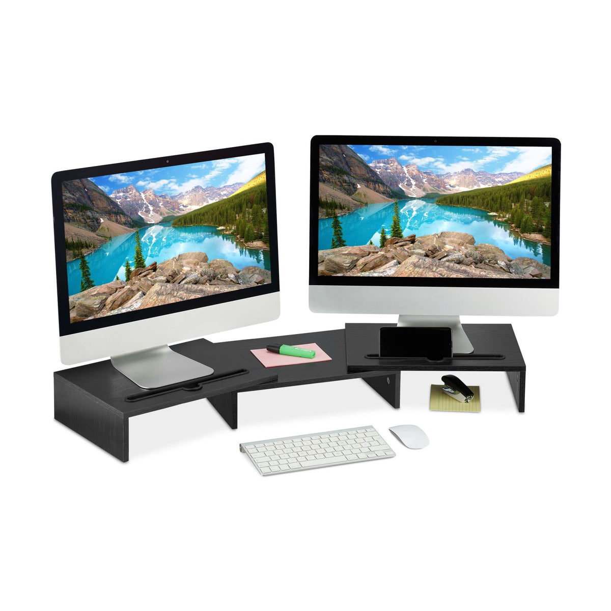 Screen stand for 2 screens