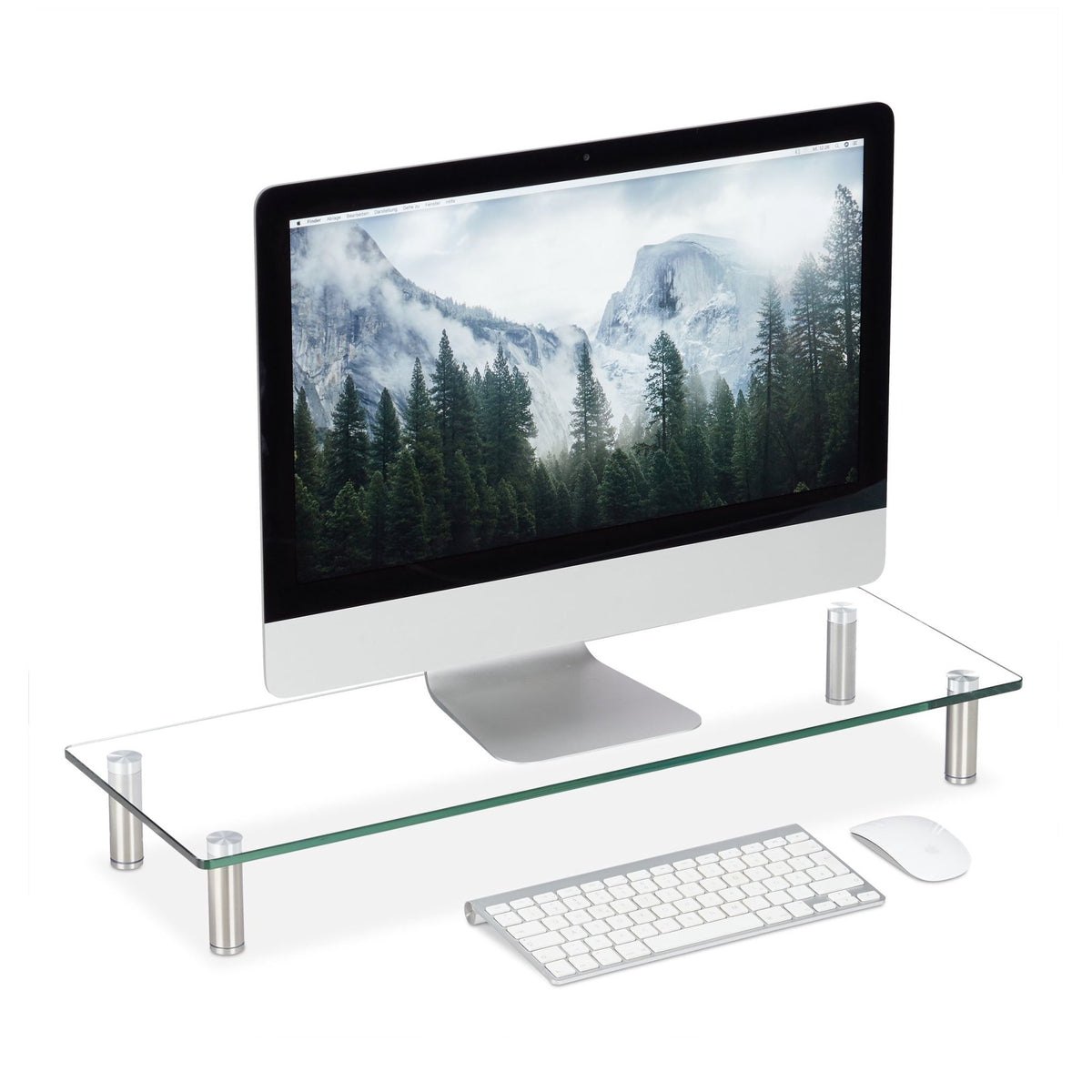 Screen stand in glass