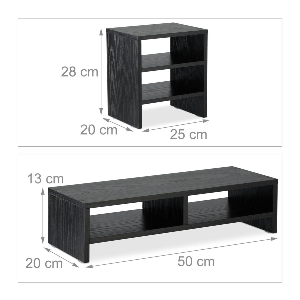 Screen stand with shelves