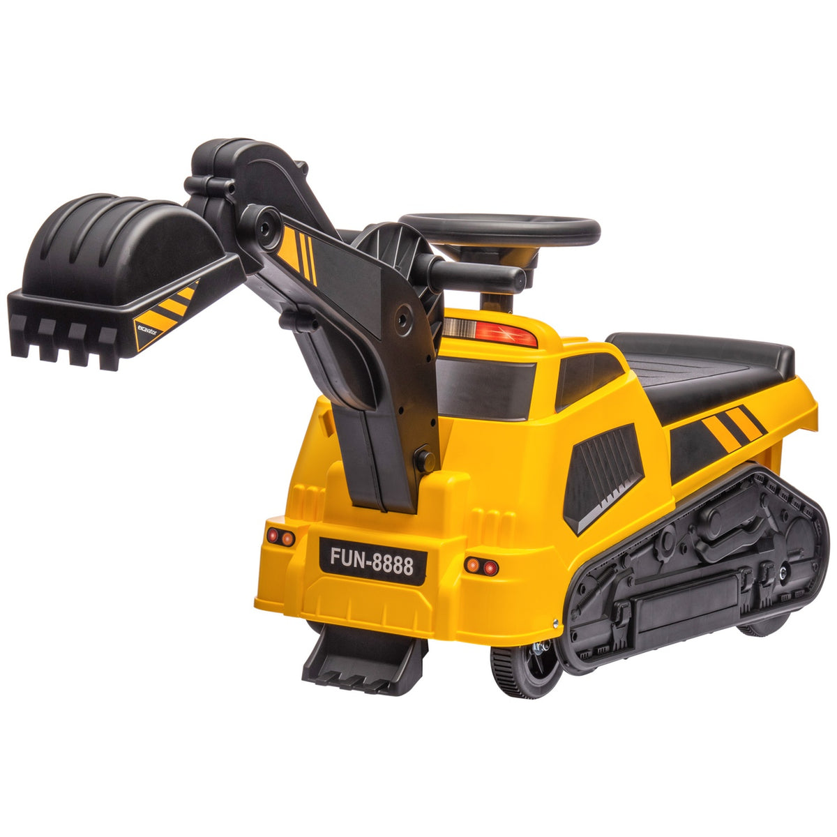 Seat Excavator, Children'S Excavator, 3 In 1 Ride-On Excavator With Shovel, Scraper, Roller, Ride-On Car With Music Function, For 1.5-4 Year Old Children