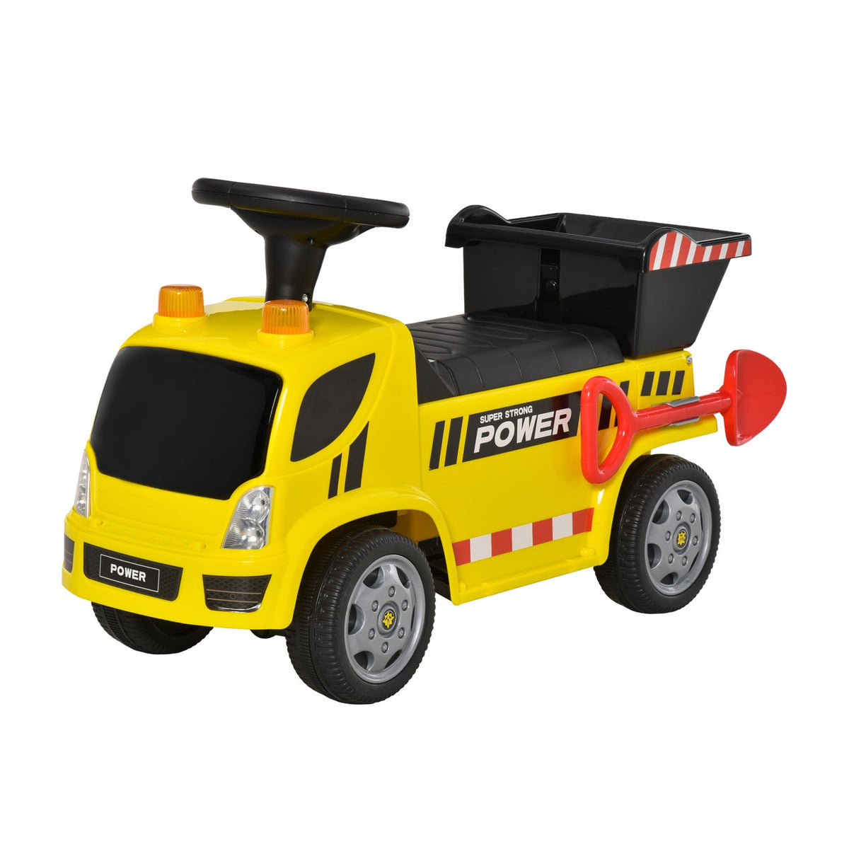 Seat Excavator Ride-On Car For Baby 18-36 Months, With Tipping Bucket & Shovel, Metal & Pp Plastic, Yellow