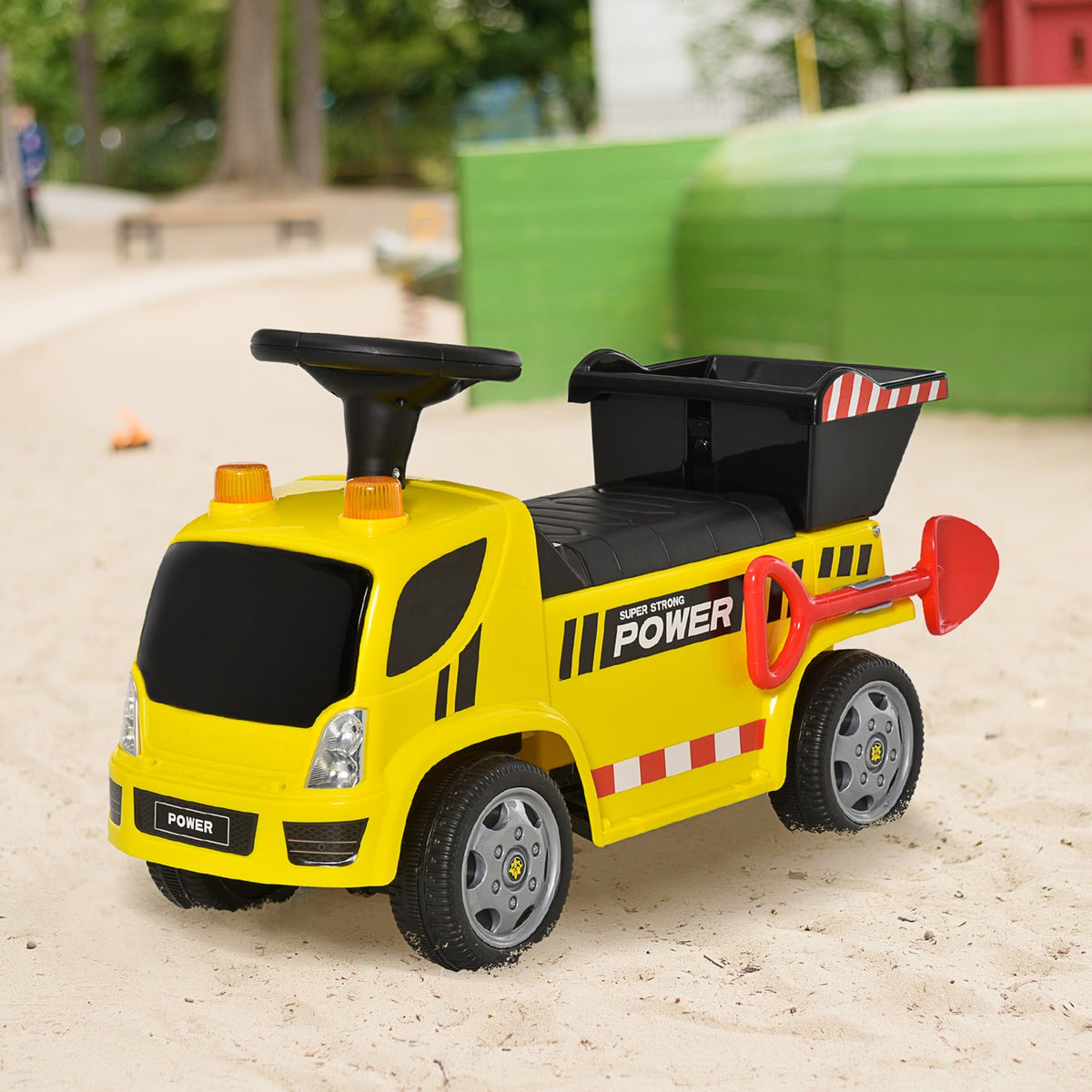 Seat Excavator Ride-On Car For Baby 18-36 Months, With Tipping Bucket & Shovel, Metal & Pp Plastic, Yellow