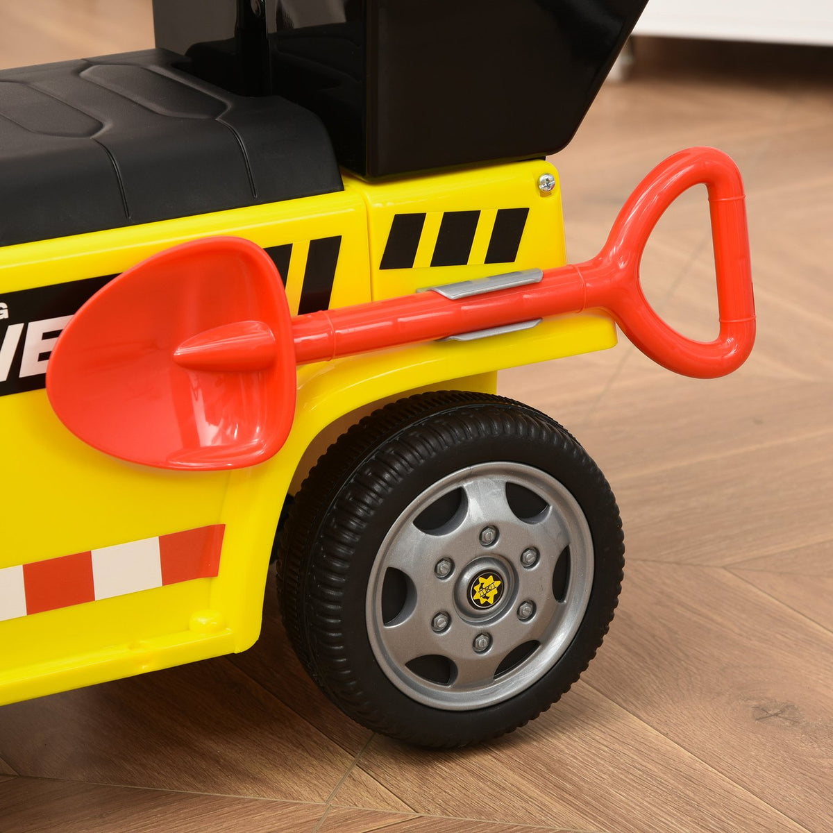 Seat Excavator Ride-On Car For Baby 18-36 Months, With Tipping Bucket & Shovel, Metal & Pp Plastic, Yellow