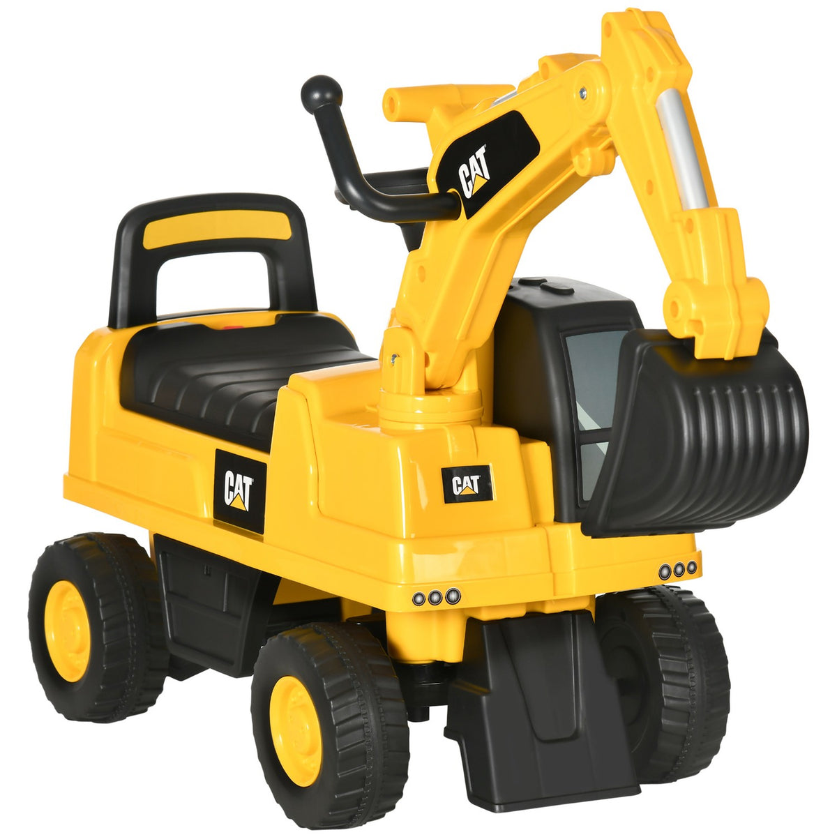 Seat Excavator Ride-On Vehicle With Shovel & Horn, For Children From 12 Months, Yellow + Black, 85X27.5X47.5Cm