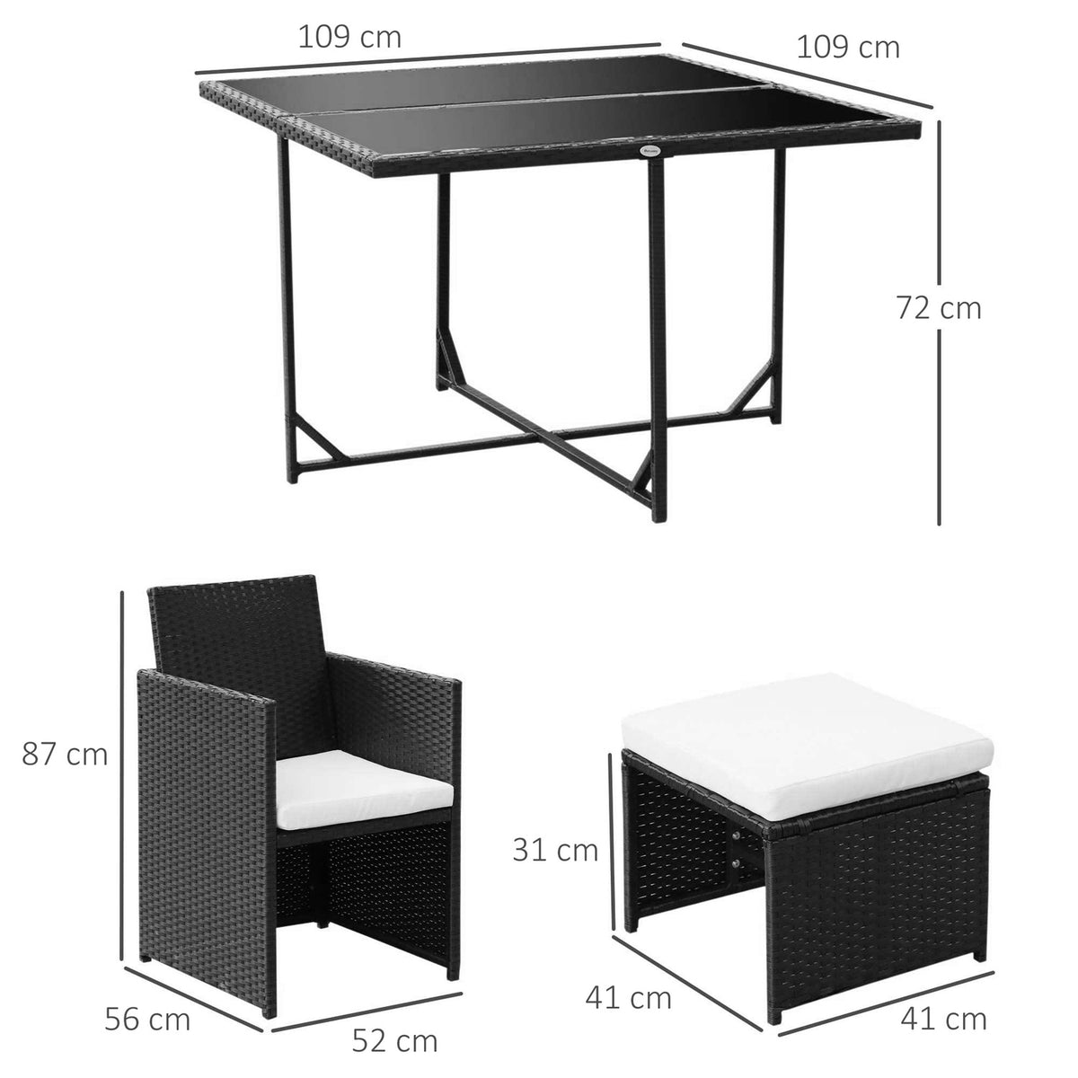 Seating Group 8 People Polyrattan Garden Set Seating Set Black