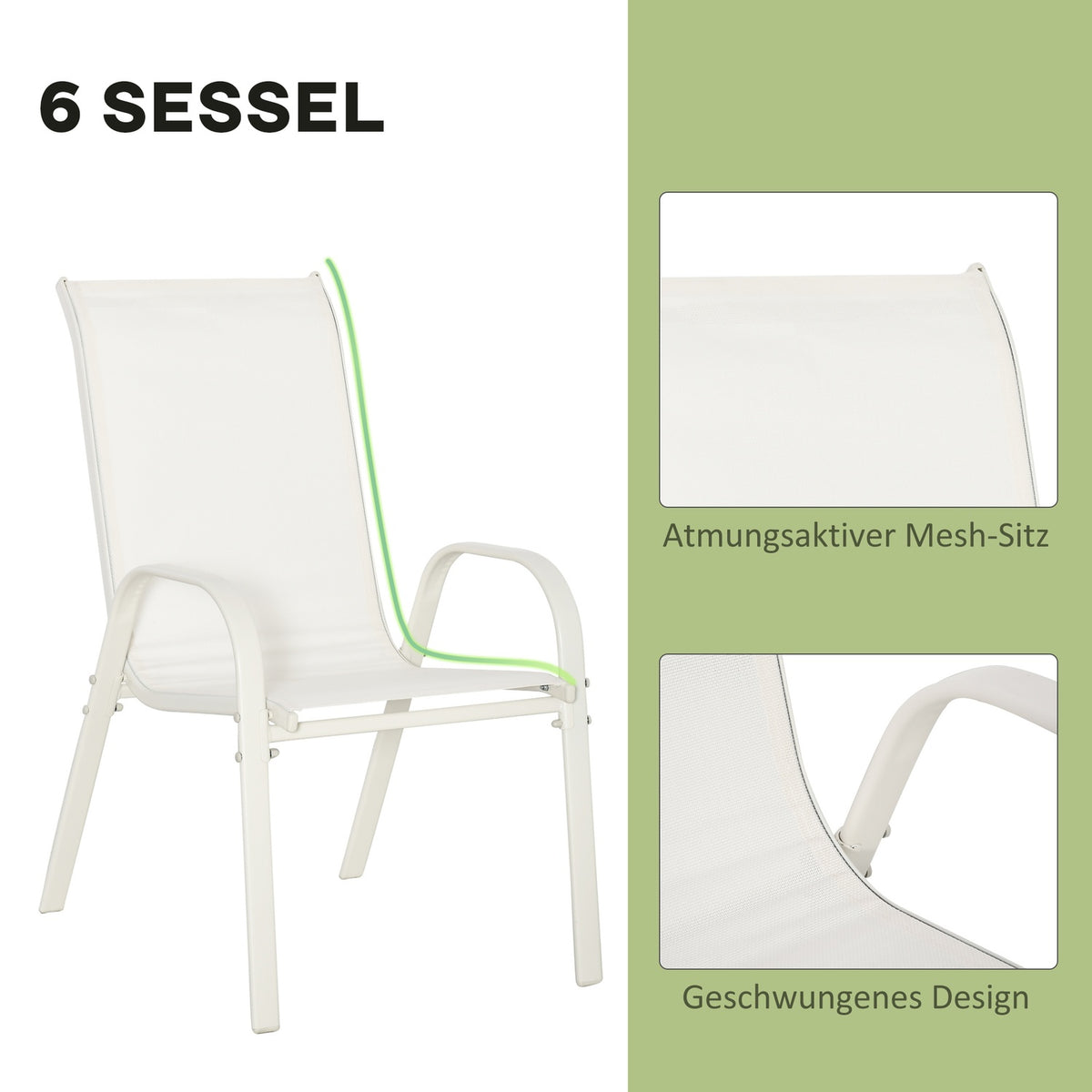 Seating Group For 6 People Dining Group With Parasol Garden Furniture Set Aluminum Cream White + Light Gray