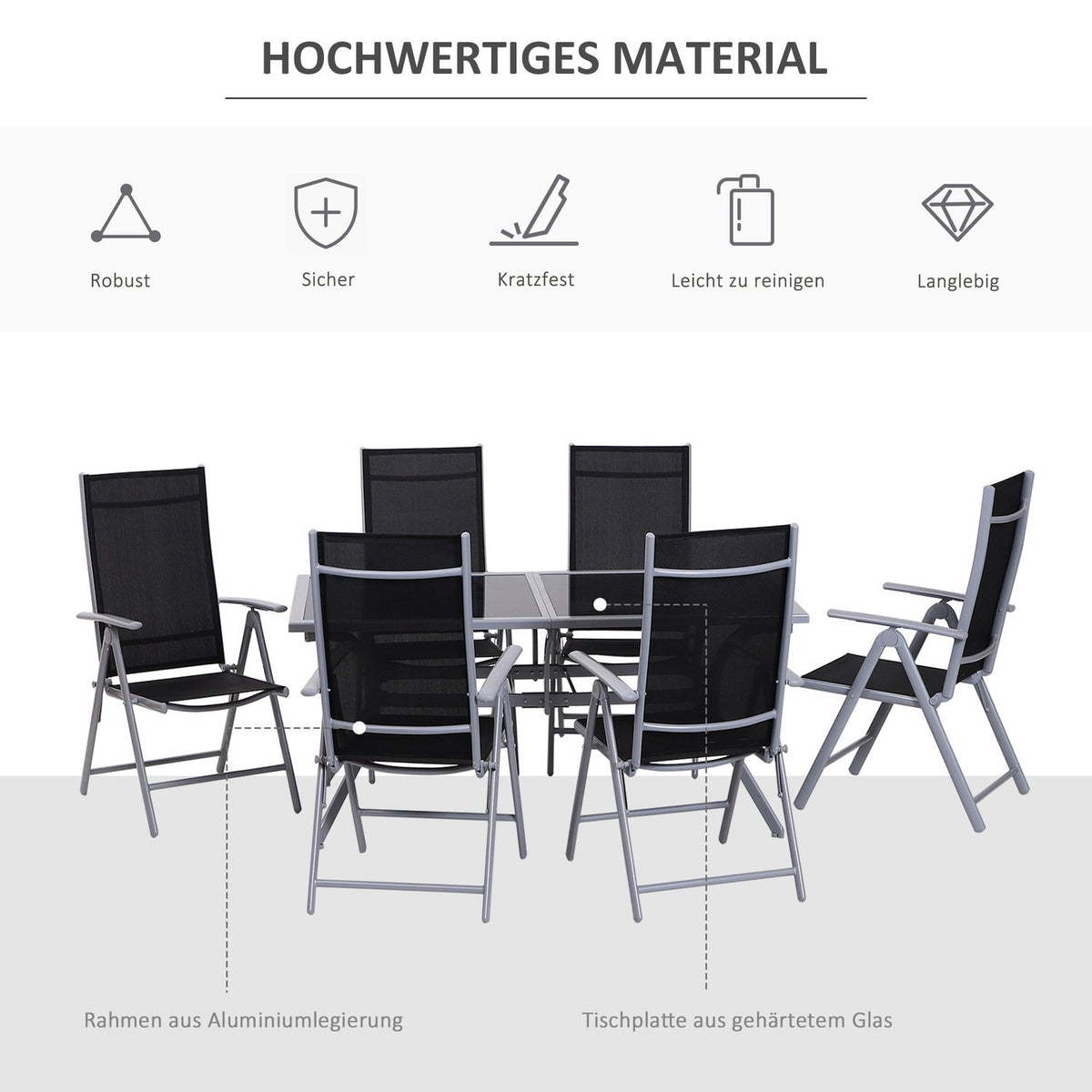 Seating Set For 6 People, Garden Set, Garden Furniture, Aluminum
