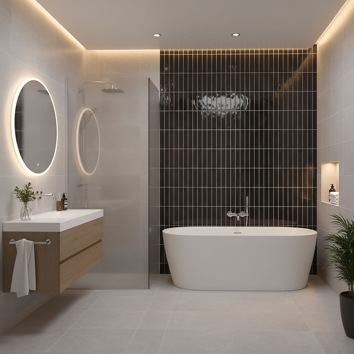 Self-Adhesive 3D Tiles, 30x30 cm, Removable Wall Panels