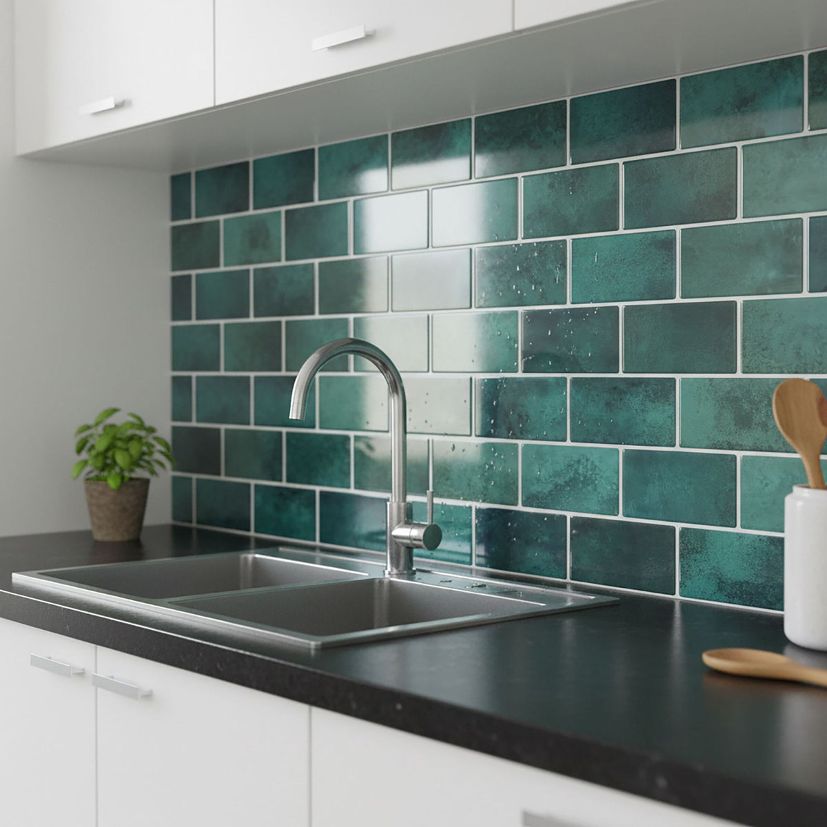 Self-Adhesive 3D Wall Tiles, 30x30 cm, Metro Design