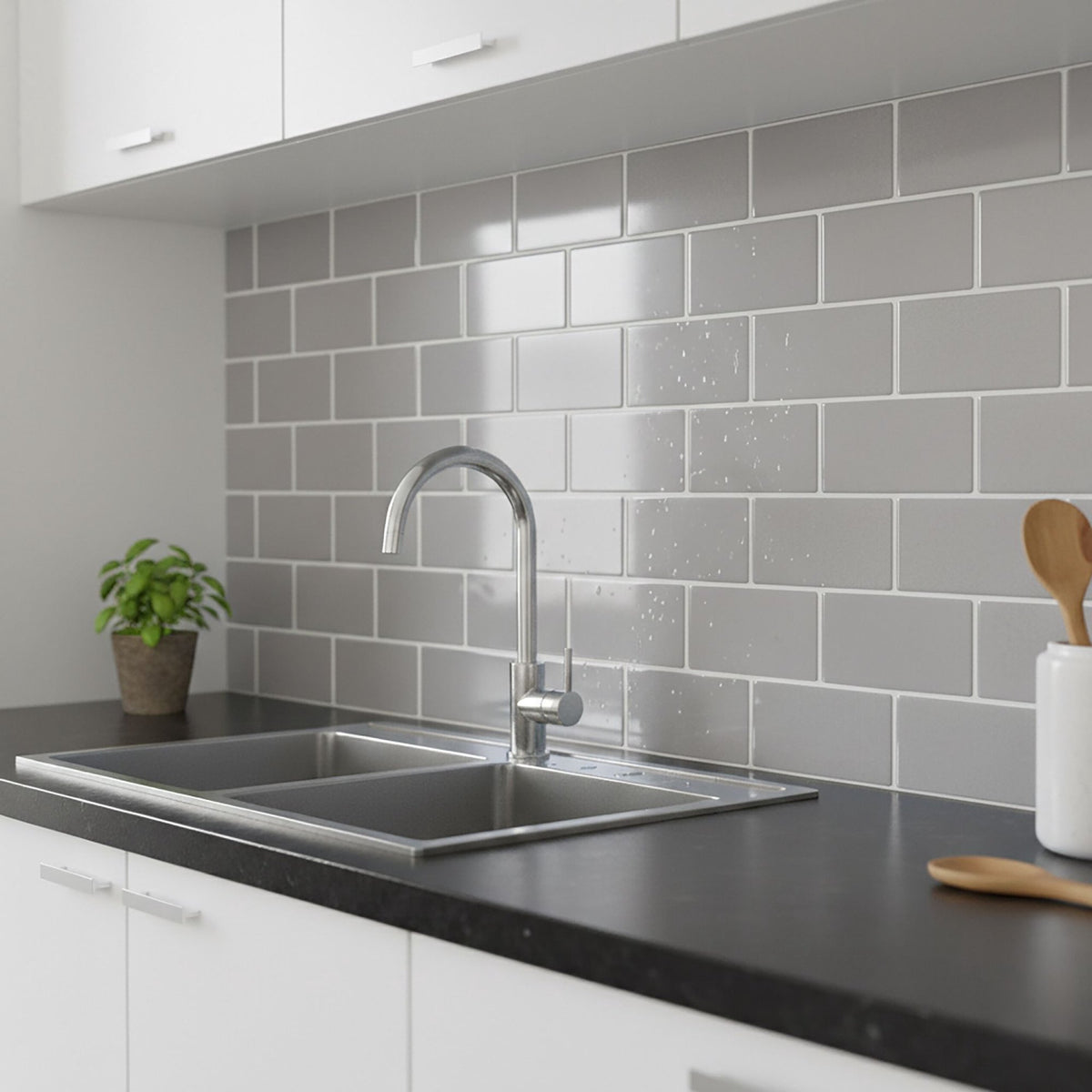 Self-Adhesive 3D Wall Tiles, 30x30 cm, Metro Design