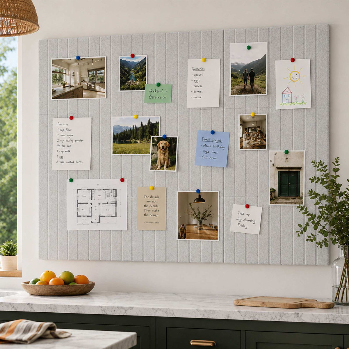 Self-Adhesive Felt Pinboard, Light Brown, 120x90 cm