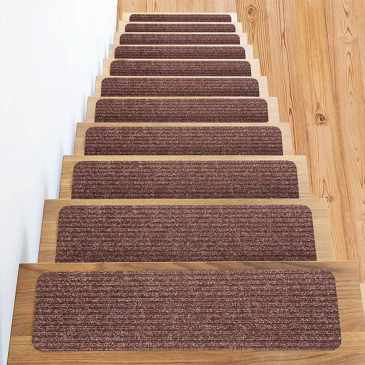Self-Adhesive Stair Mats, 16pc, 75x20cm, Noise-Reducing