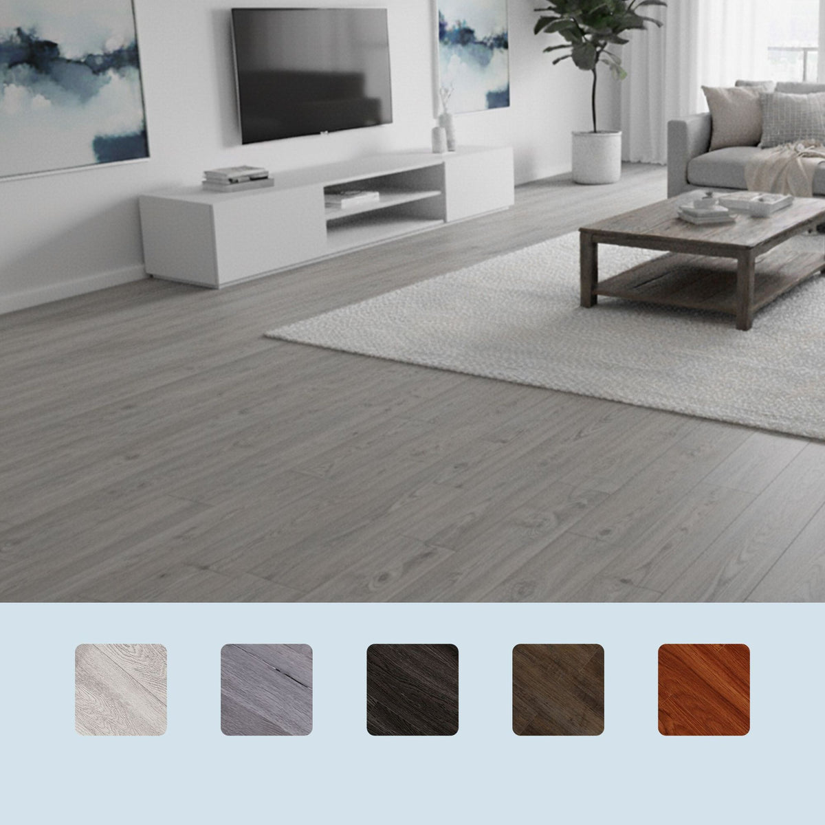 Self-Adhesive Wood Effect PVC Flooring, Slip-Resistant, Waterproof