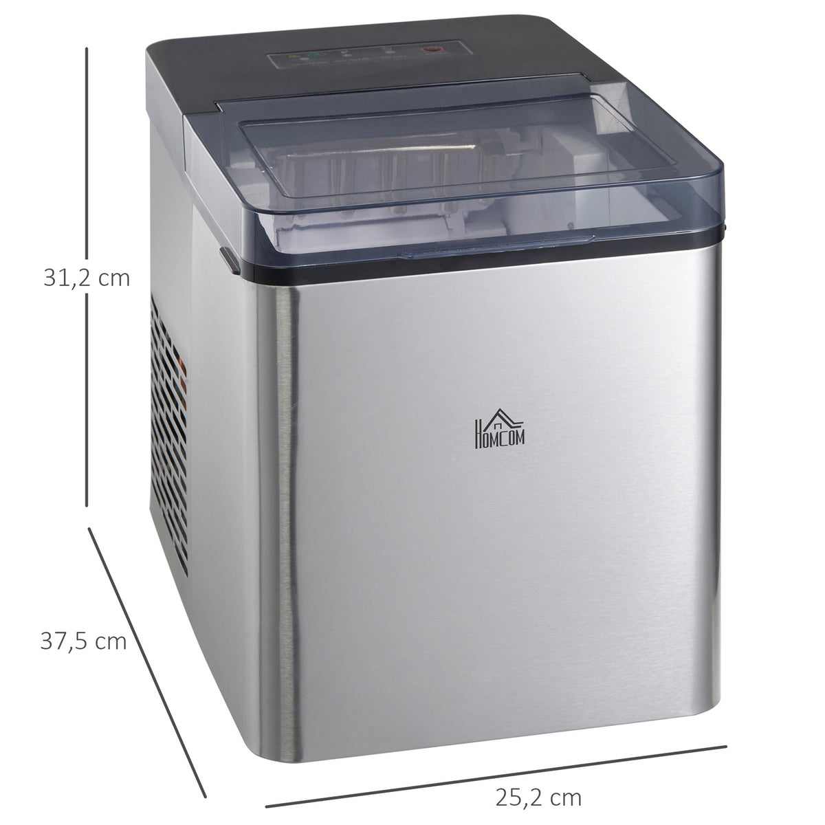 Self-Cleaning Ice Cube Machine 15 Kg/24H 1.6 L Ice Cube Maker With 2.1 L Water Tank Scoop And Basket 2 Selectable Ice Cube Sizes