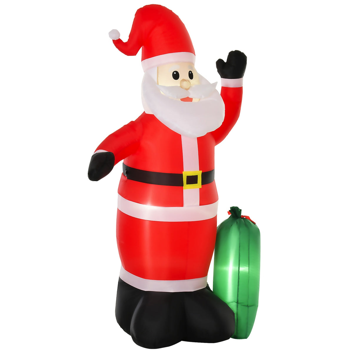 Self-Inflatable Decoration Santa Claus With Gift Bag Led Blower Red 148 X 85 X 240 Cm