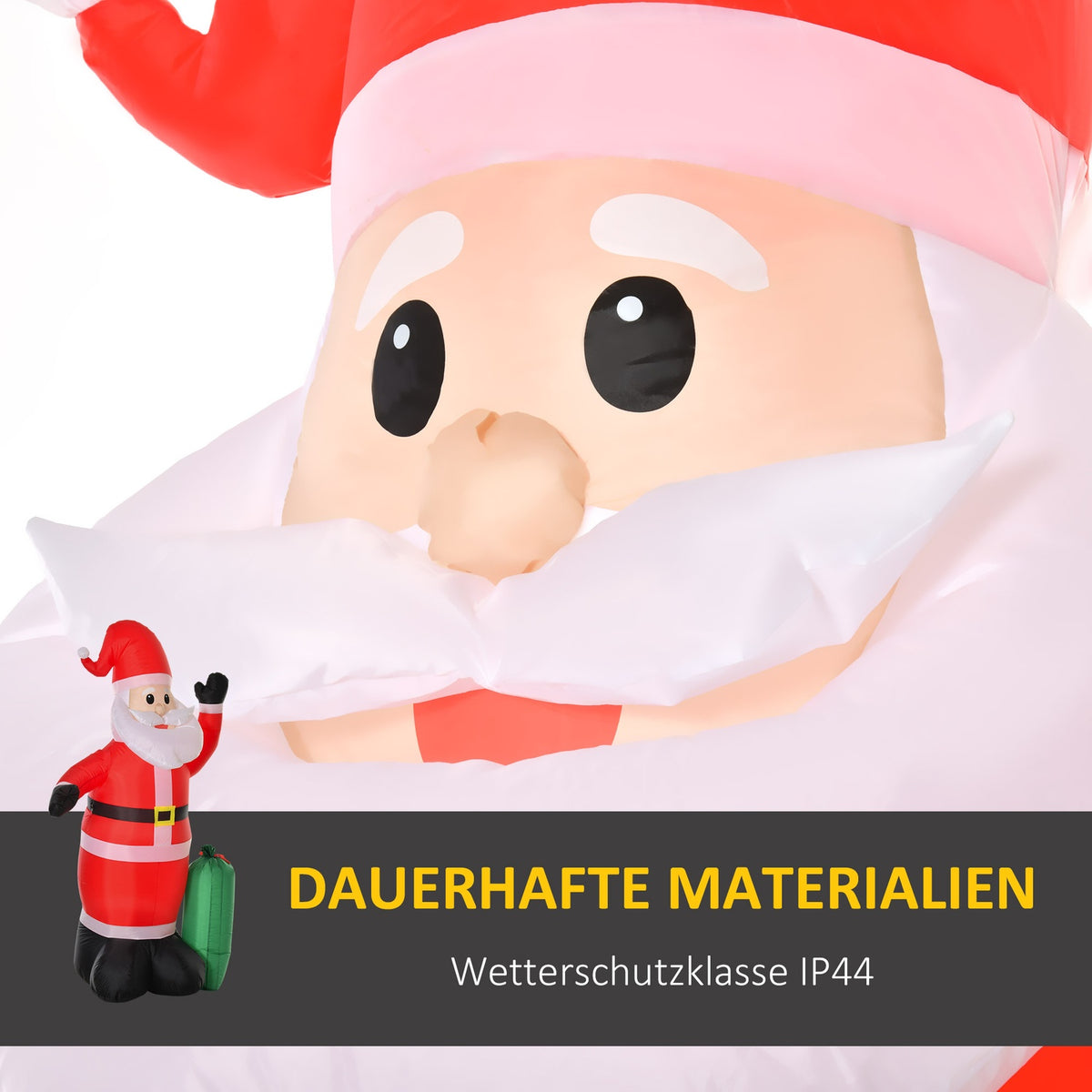 Self-Inflatable Decoration Santa Claus With Gift Bag Led Blower Red 148 X 85 X 240 Cm