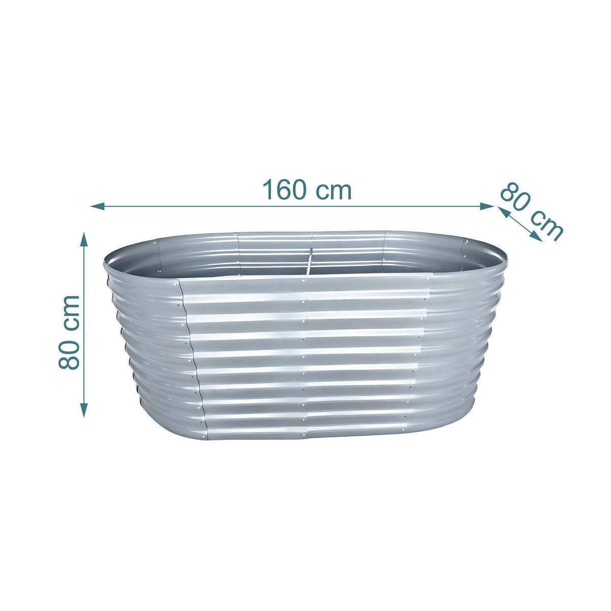 Semi-Circular Metal Raised Garden Bed, Galvanized Steel