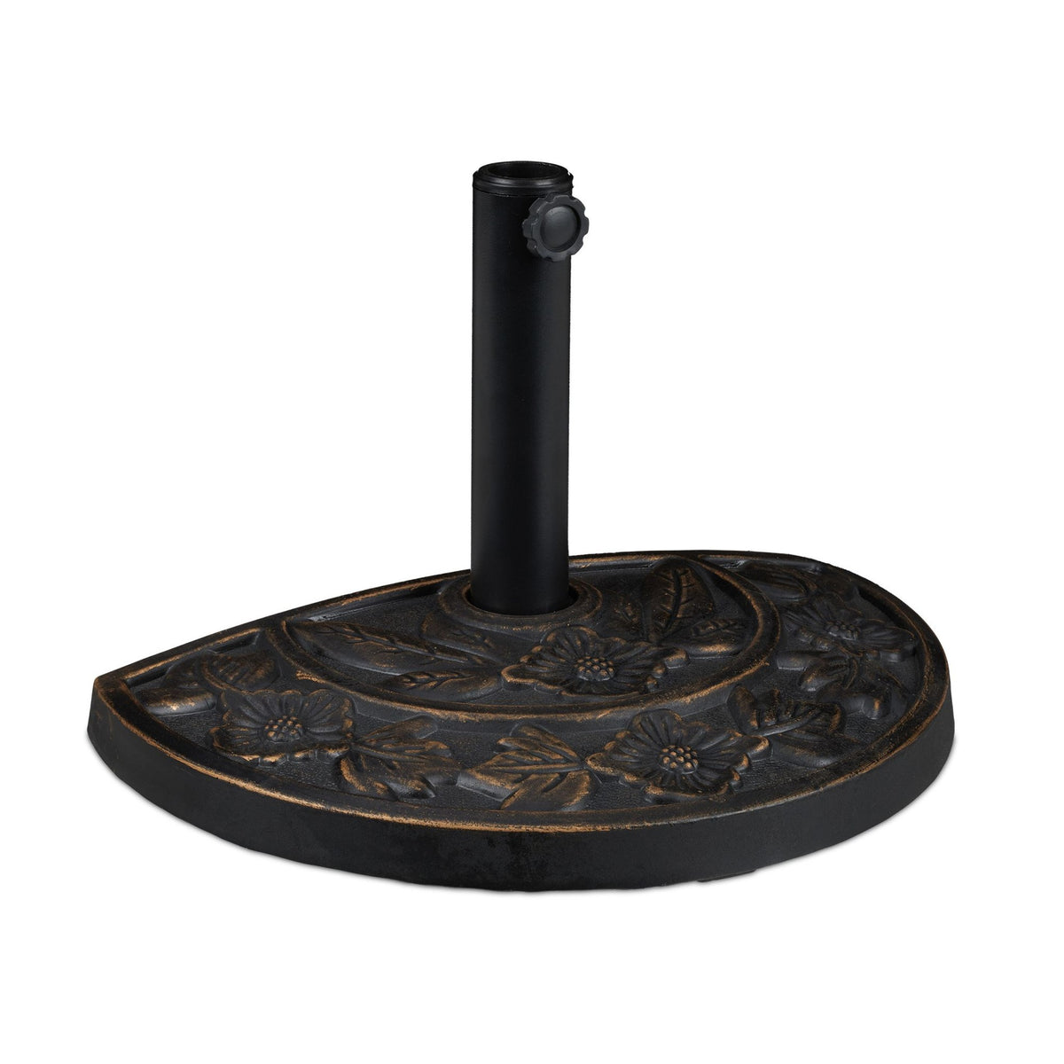 Semi-Circular Parasol Base, Polyresin, Floral Design
