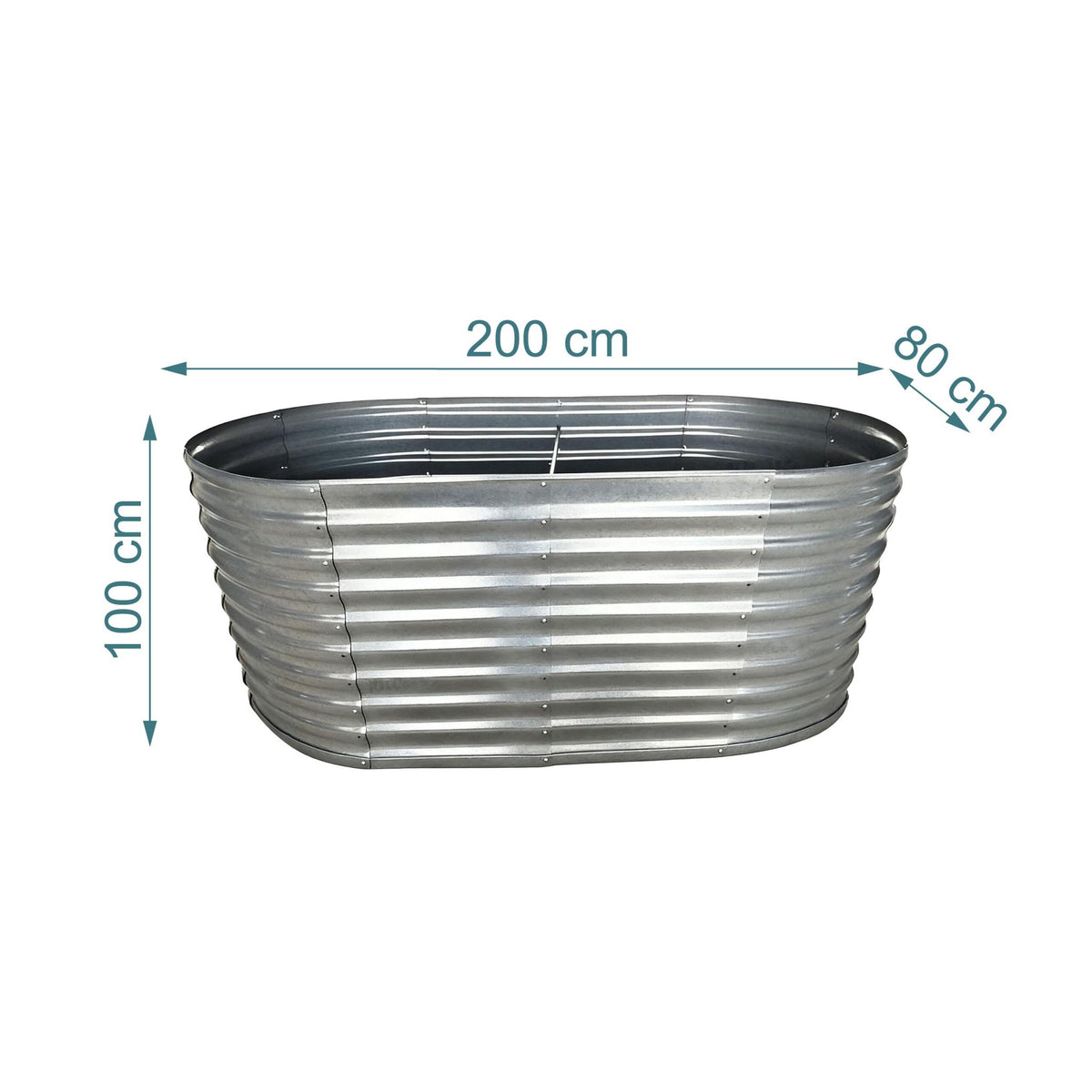 Semicircular Metal Raised Garden Bed – Galvanized
