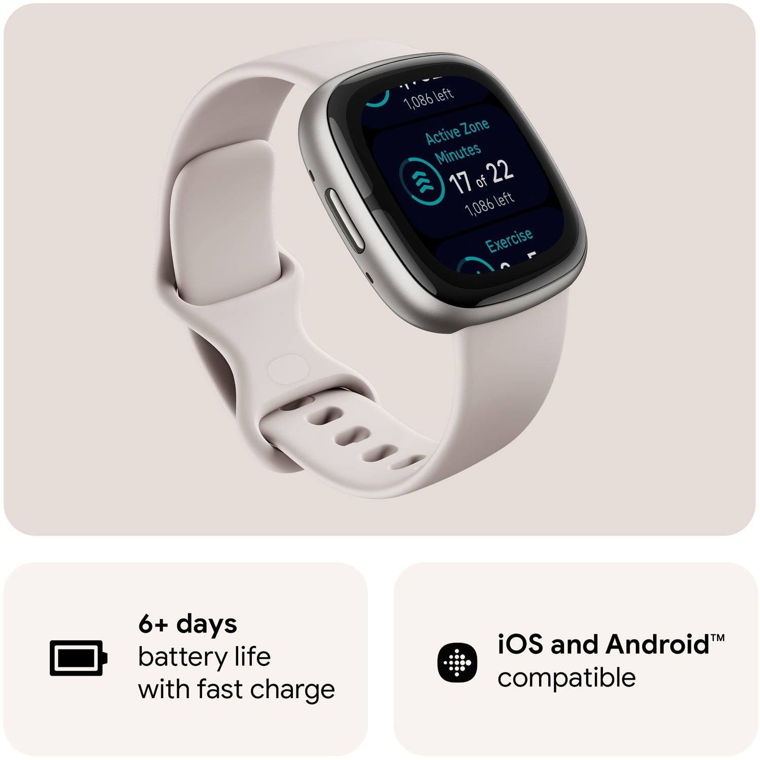 Sense 2, Lunar White/Platinum