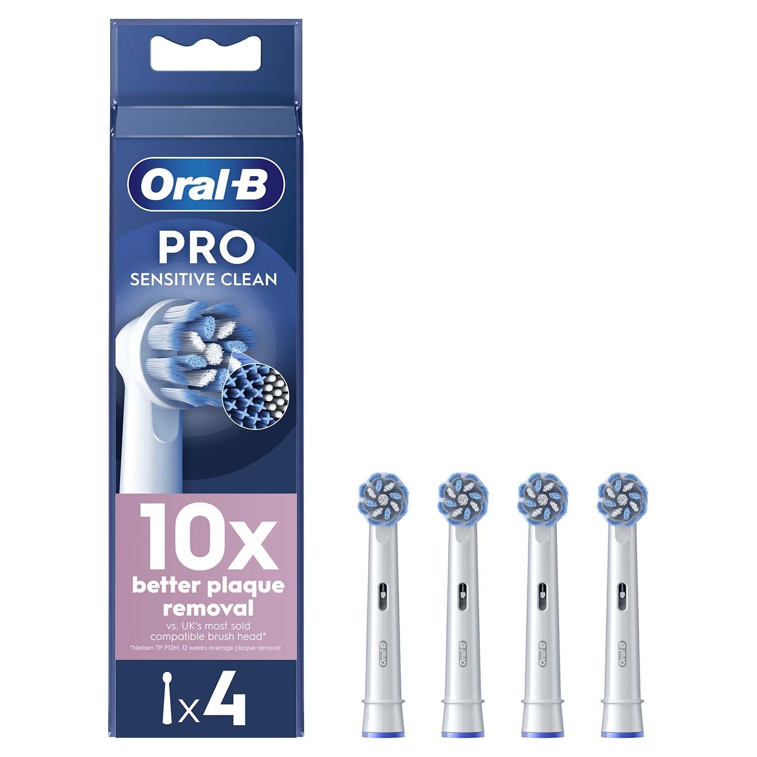 Sensitive Clean & Care Toothbrush Heads, 4-Pack
