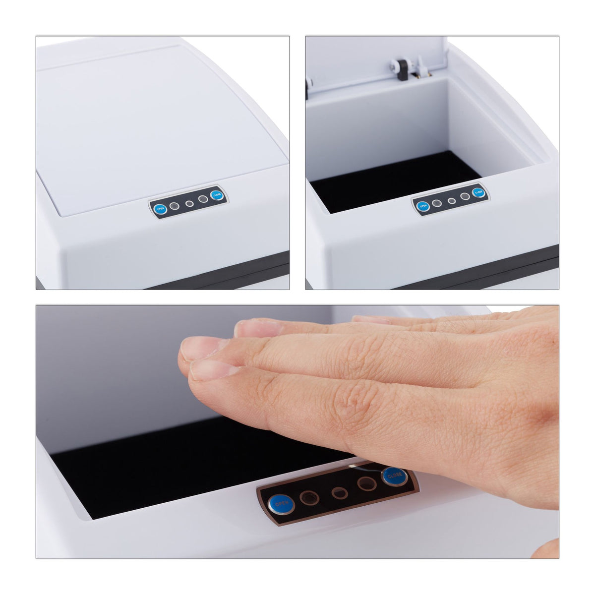 Sensor container with inner scoop