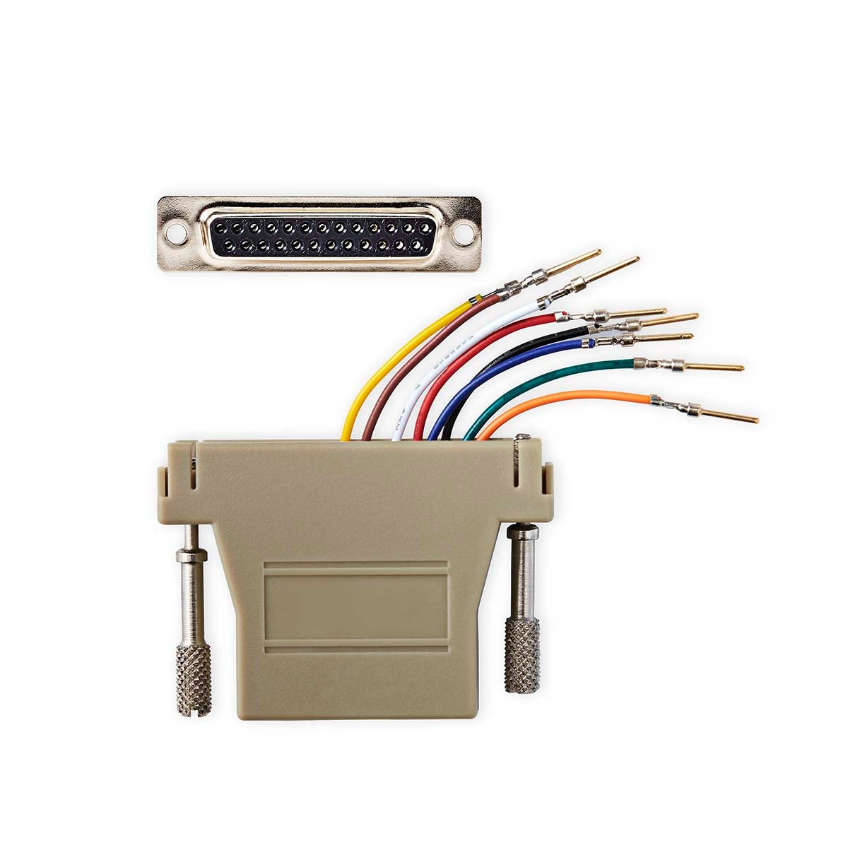 Serial adapter | Adapter | D-SUB 25-Pin Female | RJ45 Female | Nickel Plated | Ivory | Box