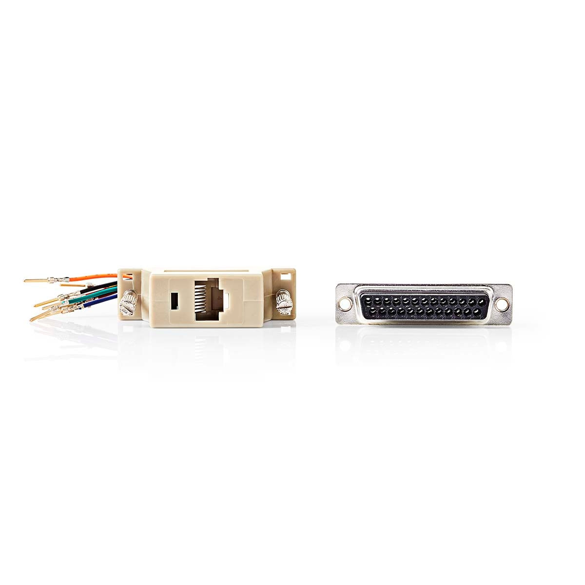 Serial adapter | Adapter | D-SUB 25-Pin Female | RJ45 Female | Nickel Plated | Ivory | Box