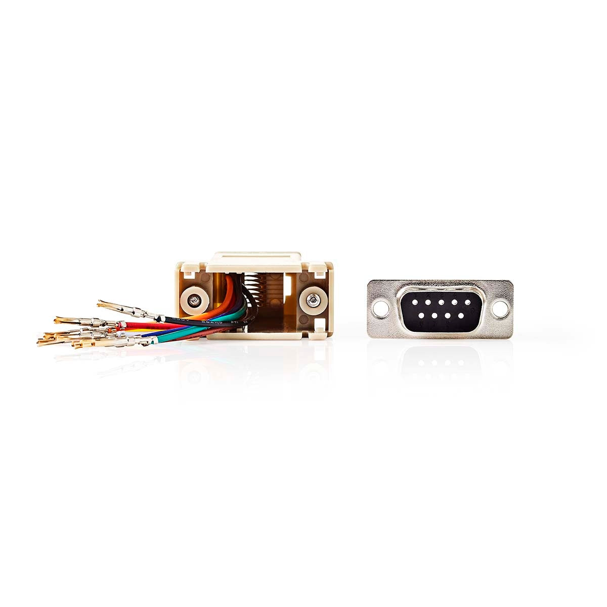 Serial adapter | Adapter | D-SUB 9-Pin Female | RJ45 Female | Nickel Plated | Ivory | Box