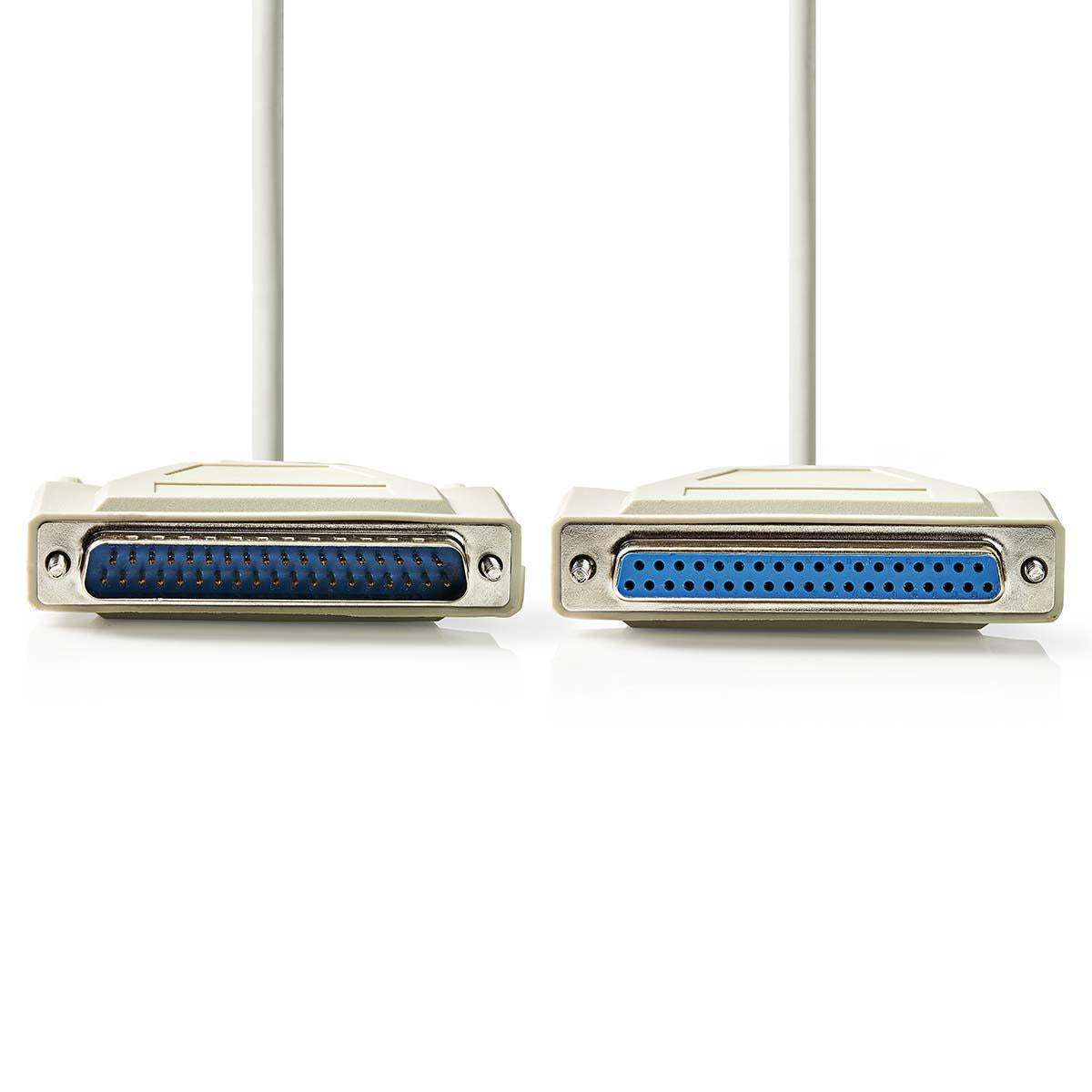 Series Cable | D-SUB 37-Pin Male | D-SUB 37-Pin Female | Nickel Plated | 1.00 m | Round | PVC | Ivory | Plastic bag
