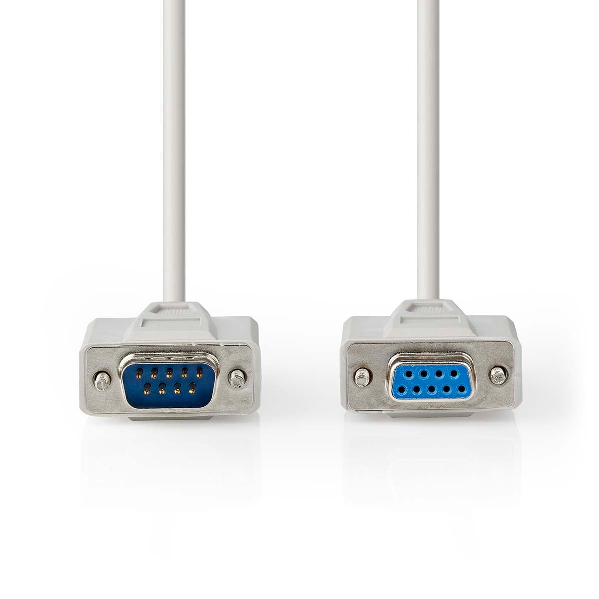 Series Cable | D-SUB 9-Pin Male | D-SUB 9-Pin Female | Nickel Plated | 10.0 m | Round | PVC | Ivory | Plastic bag